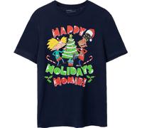Hey Arnold ! - "Happy Holidays Homie" T-shirt pour homme - design de Noël NS8011 (XL) (Bleu marine)