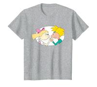 Hey Arnold! Helga, Love is Tough T-Shirt, Enfant, Gris Chiné, 4 Ans