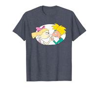 Hey Arnold! Helga, Love is Tough T-Shirt, Homme, Bleu Chiné, 6XL