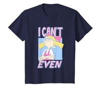 Hey Arnold! Iconic Helga Pataki I Can't Even Big Chest Logo T-Shirt, Enfant, Bleu Marine, 3 Ans