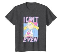 Hey Arnold! Iconic Helga Pataki I Can't Even Big Chest Logo T-Shirt, Enfant, Chiné Foncé, 6 Ans