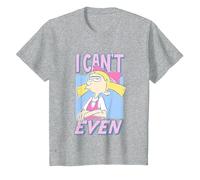 Hey Arnold! Iconic Helga Pataki I Can't Even Big Chest Logo T-Shirt, Enfant, Gris Chiné, 3 Ans