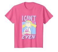 Hey Arnold! Iconic Helga Pataki I Can't Even Big Chest Logo T-Shirt, Enfant, Rose Chiné, 6 Ans