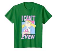 Hey Arnold! Iconic Helga Pataki I Can't Even Big Chest Logo T-Shirt, Enfant, Vert Kelly, 12 Ans