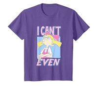 Hey Arnold! Iconic Helga Pataki I Can't Even Big Chest Logo T-Shirt, Enfant, Violet Chiné, 2 Ans