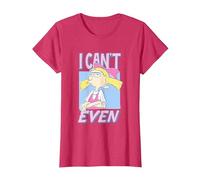 Hey Arnold! Iconic Helga Pataki I Can't Even Big Chest Logo T-Shirt, Femme, Rouge Chiné, XL