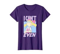 Hey Arnold! Iconic Helga Pataki I Can't Even Big Chest Logo T-Shirt, Femme, Violet, S