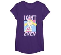 Hey Arnold! Iconic Helga Pataki I Can't Even Big Chest Logo T-Shirt, Fille, Violet, M