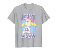 Hey Arnold! Iconic Helga Pataki I Can't Even Big Chest Logo T-Shirt, Homme, Gris Chiné, L