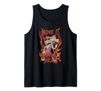 Hey Arnold Olga Move It Football Head Flames Retro Cartoon Débardeur