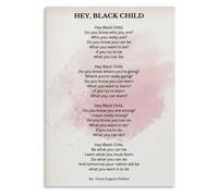 Hey Black Child Dream Big Poster Black History Month Educational Wall-Art for School Hallway Community Center Decor(Unframed,12x18inch(30x45cm))