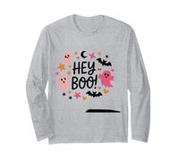 Hey Boo Chemise Mignonne Rose Orange fantôme étoiles crânes Chauves-Souris Manche Longue