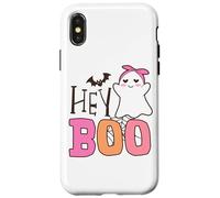 Hey Boo Ghost Cute Halloween Texte Style Coque pour iPhone X/XS