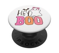 Hey Boo Ghost Cute Halloween Texte Style PopSockets PopGrip Adhésif