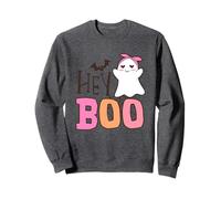 Hey Boo Ghost Cute Halloween Texte Style Sweatshirt