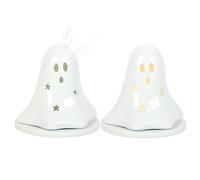 Hey Boo Ghost Photophore en céramique pour bougie chauffe-plat Halloween effrayant pour une belle ambiance envoûtante - Décoration d'Halloween parfaite