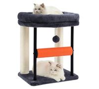 Hey-brother Arbre à chat avec griffoir roulant, plateformes spacieuses en peluche, colonne entièrement enveloppée de sisal et balle de jouet en peluche, lit robuste pour chatons d'intérieur, 48 cm