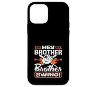 Hey Brother Swing Baseball Batter Catcher Citation Coque pour iPhone 12 Mini