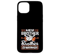 Hey Brother Swing Baseball Batter Catcher Citation Coque pour iPhone 15 Plus