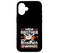 Hey Brother Swing Baseball Batter Catcher Citation Coque pour iPhone 16