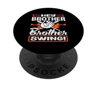 Hey Brother Swing Baseball Batter Catcher Citation PopSockets PopGrip Adhésif
