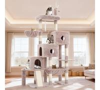 Hey-brother Tour d'arbre à chat, griffoirs avec 3 niches, grand panier, lit confortable, planche de sisal, chemin d'escalade étape par étape et jouets, meubles de 190 cm pour grands chats d'intérieur