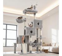 Hey-brother Tour d'arbre à chat, griffoirs avec 3 niches, grand panier, lit confortable, planche de sisal, chemin d'escalade étape par étape et jouets, meubles de 190 cm pour grands chats d'intérieur