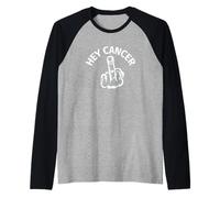 Hey Cancer Doigt d'honneur Flip Off Sensibilisation Manche Raglan