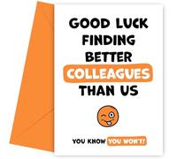 Hey Chimp Carte de départ amusante pour un nouvel emploi - Bonne chance pour trouver de meilleurs collègues que nous - Cartes « Sorry You're Leaving Cards for Work Bestie, Boss or