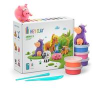 HEY CLAY - 15 boîtes de pâte à modeler | Kit d'argile séchée à l'air libre pour enfants avec 15 boîtes Jouet fille et garçon 3-7 ans | Loisirs créatifs (Animaux)