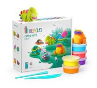 HEY CLAY - 15 boîtes de pâte à modeler pour les enfants à partir de 3 ans - Kit de bricolage créatif - Pâte à modeler à partir de 3 ans (animaux exotiques)