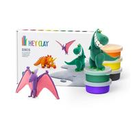 Hey Clay Dinosaures | Kit Créatif avec 6 Boîtes de Pâte à Modeler (Pterodactylus, Tricératops, Tyrannosaurus)