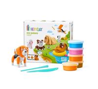 HEY CLAY Dog Buddies, 15 canettes - Kit d'argile séchée à l'air libre pour enfants à partir de 3 ans - Ensemble créatif pour sculpter
