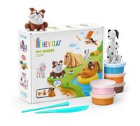 HEY CLAY Dog Buddies, 15 canettes - Kit d'argile séchée à l'air libre pour enfants à partir de 3 ans - Ensemble créatif pour sculpter