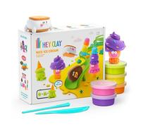 HEY CLAY Nice Ice Cream, 15 canettes - Kit d'argile séchée à l'air libre pour enfants à partir de 3 ans - Ensemble créatif pour sculpter