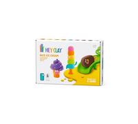 HEY CLAY Nice Ice Cream - Kit d'argile séchée à l'air libre pour enfants à partir de 3 ans - Ensemble créatif pour sculpter (Windy Sprinkle, Warm Glace, Choco Pop, Series Nice Ice Cream, 6 canettes)
