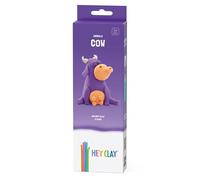 HEY CLAY Petit Set | Kit de Pâte à Modeler Créatif et Éducatif pour Enfants | 3 boîtes (Vache)