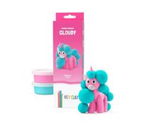 HEY CLAY Rainbow Unicorns - Kit d'argile séchée à l'air libre pour enfants - Ensemble créatif à partir de 3 ans (nuageux, série licornes arc-en-ciel, 3 canettes)