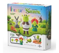 HEY CLAY Shrek Kit de Pâte à Modeler Autodurcissante, 6-9 Ans | 12 boîtes, Outils de sculpture inclus, Instructions interactives ludiques