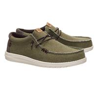 HEY DUDE 40003 3CI WALLY Tressé Mocassins Slip-On Homme Olive