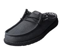 HEYDUDE - Wally Slip Stretch Canvas - Chaussures pour Hommes - Baskets avec Semelles Confortables - Style Mocassin, Black/Black, 43