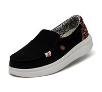 Hey Dude Femme Misty Rise Loafer Shoes, Black Palm, 42 EU