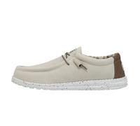 Hey Dude Homme Wally Stretch Canvas MOC Toe Shoes, Ecru, 37 EU
