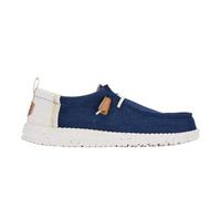 Hey Dude Mocassins Wally Summer en lin pour homme, Bleu sargasse/blanc, 46 EU