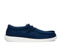 HEYDUDE Chaussures pour hommes Wally Canvas - Mocassin avec semelles confortables, Navy 46