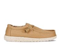 HEYDUDE Wally Canvas - Chaussures pour Hommes - Baskets avec Semelles Confortables - Style Mocassin, Tan, 43