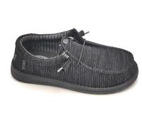 HEYDUDE Chaussure attachée Wally Stretch Sox 41898 – tissu noir, fond caoutchouc – C