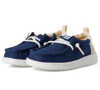 Hey Dude Wally Summer Linen Mocassins pour enfant, Sargasso Bleu Blanc, 8 Toddler