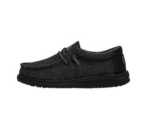 Hey Dude Wally Youth Basic MOC Toe Shoes pour garçon, Noir, 33 EU