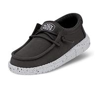 Hey Dude Wally Youth Slub Canvas MOC Toe Shoes, Gris foncé, 33 EU